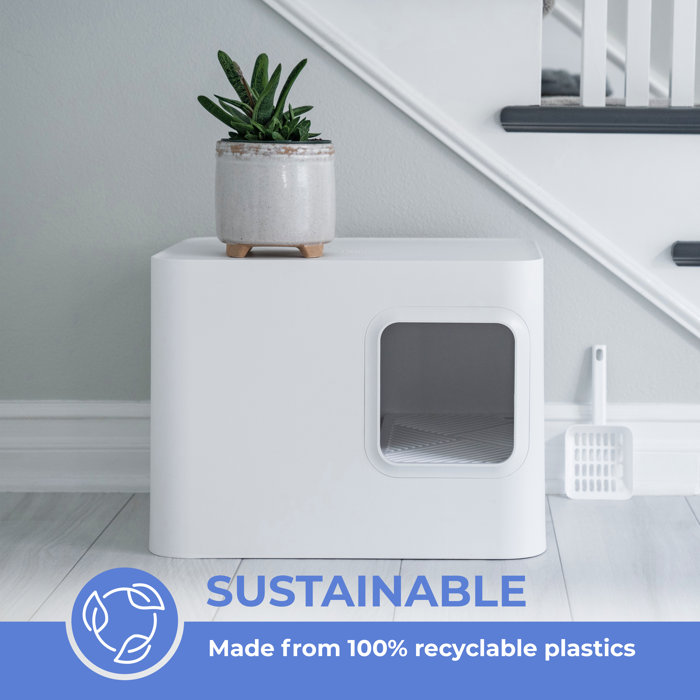 Archie & Oscar™ Plastic Cat Litter Box Enclosure with Scoop & Reviews